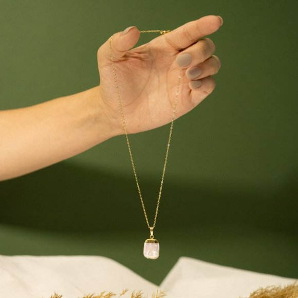 AYANA Pearl Gold Plated Crystal Pendant for Optimism, Sincerity & Self-Love - Picture 7 of 9